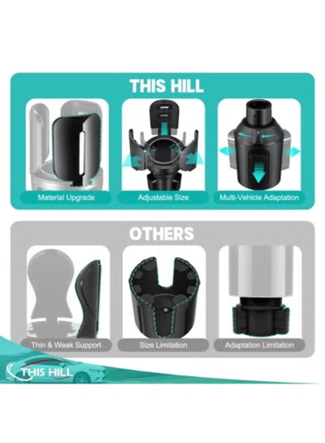 fantasize Cup Holder Expander for Car - All Purpose Car Cup Holder Expander with Adjustable Adapter and Holder, Compatible with 10-64 oz Large Bottles & Cups & Drinks - Image 3